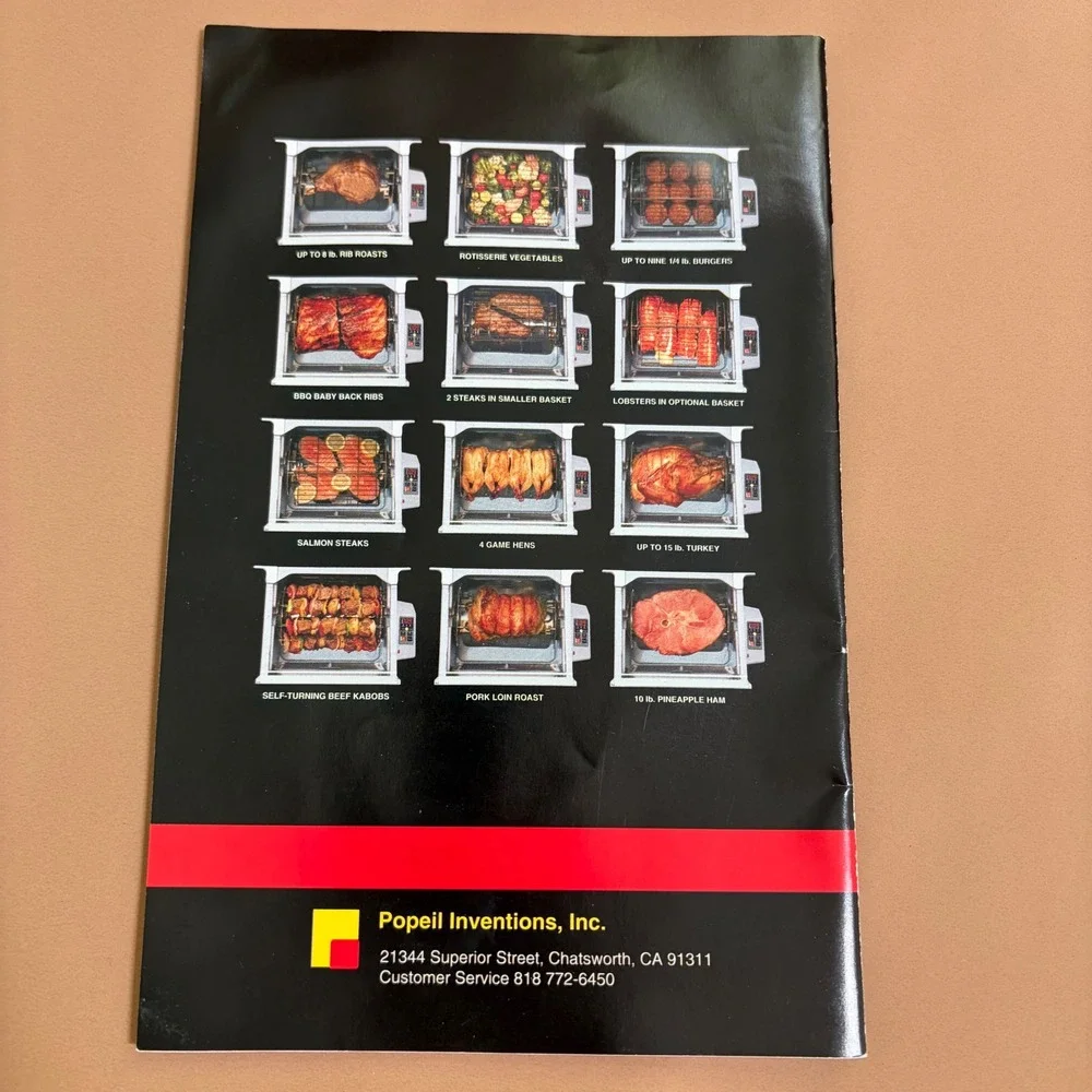 Ronco Showtime Rotisserie BBQ Instruction Manual and Lean Recipe Booklet Set